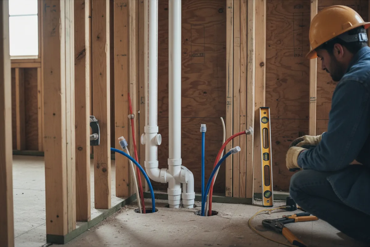 Drain and supply rough-in during Leak Detection in Moraga