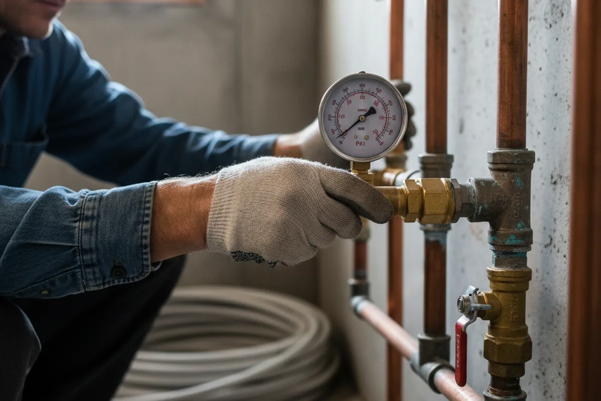 Pressure testing a repaired line during Water Line Repair in Moraga